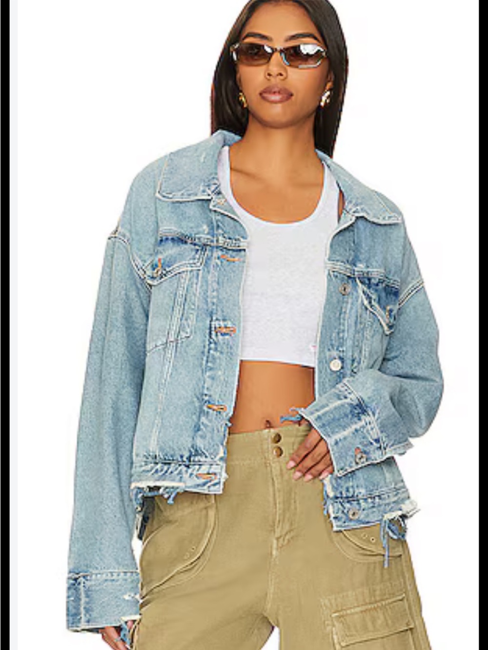 AGOLDE oversized distressed denim jacket (xs) Martika*** sold out *** online